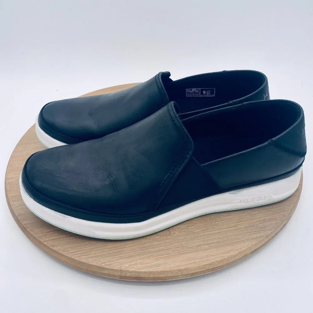 KURU Black and White Slip-On Athletic Shoes - Picture 6 of 11